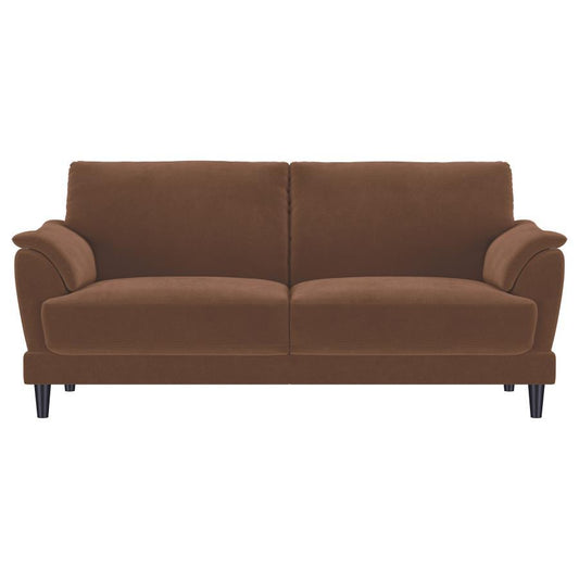 Selma - 2 Piece Velvet Upholstered Crescent Arm Sofa Set - Rust