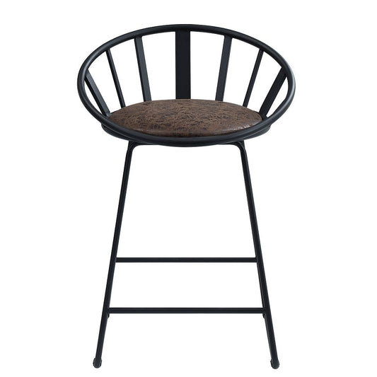 Zudora - Counter Height Chair Set of 2) - Synthetic Leather & Black