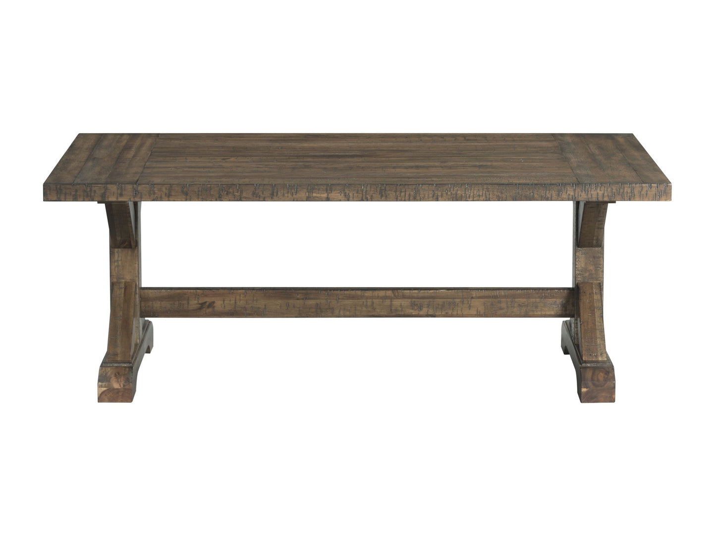 Finn - 3 Piece Accent Trestle Table Set-Coffee Table & Two End Tables - Dark Walnut