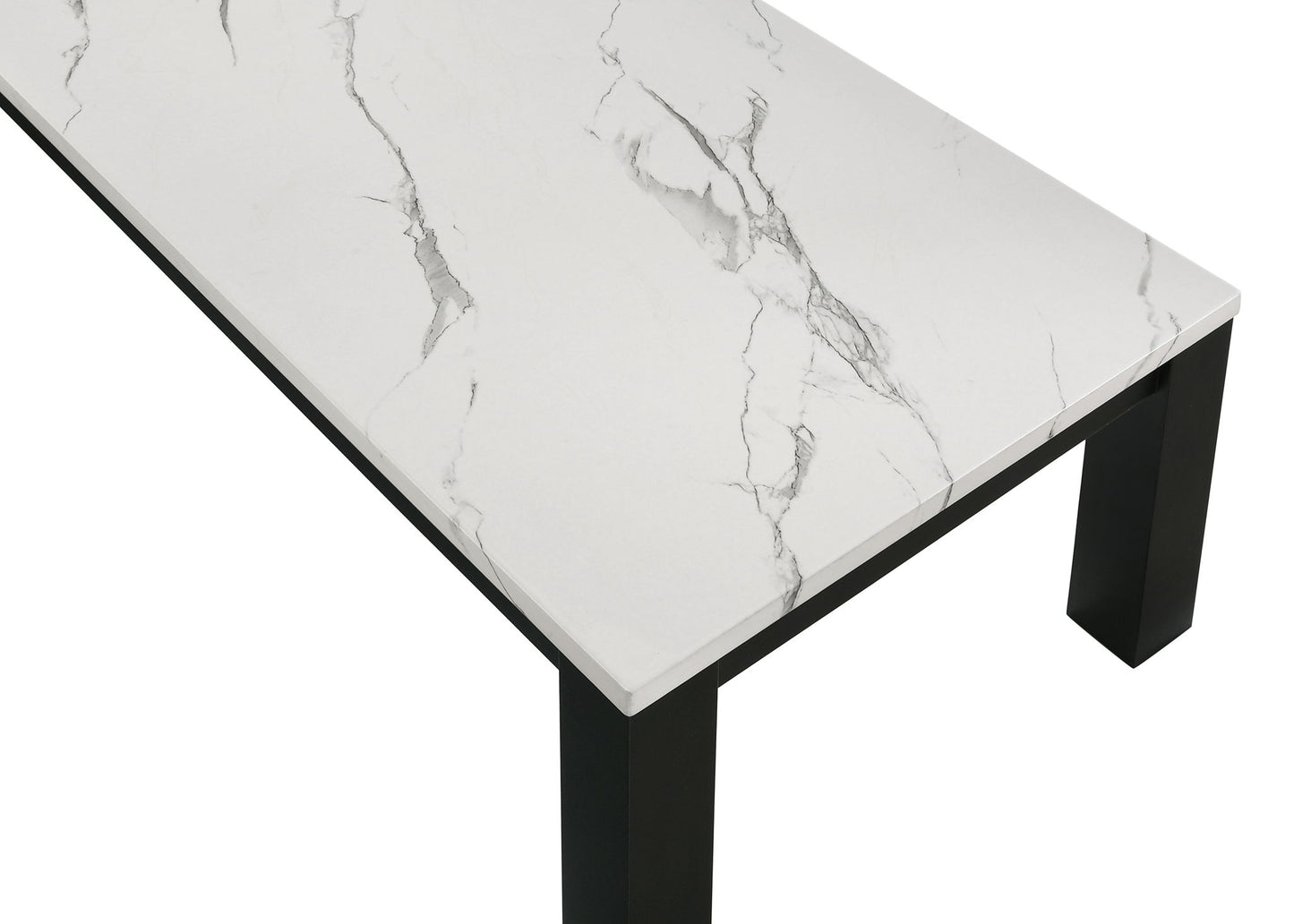 Ivy - 3 Piece Faux Marble White Cocktail Set - White / Black