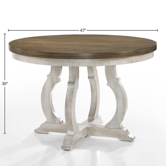 Cillin - Round Dining Table - Walnut & Antique White