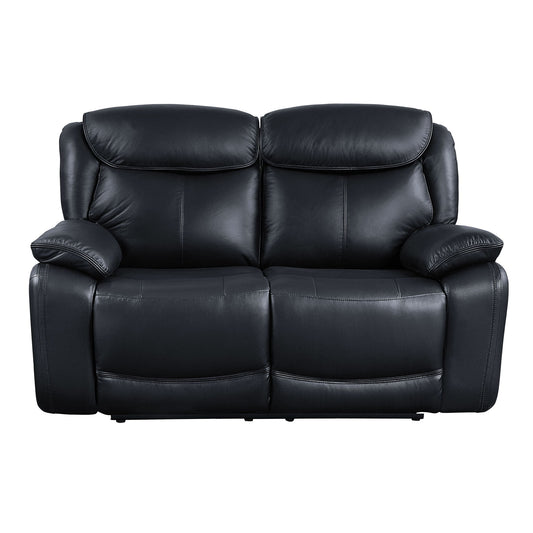 Ralorel - Motion Loveseat - Black Top Grain Leather