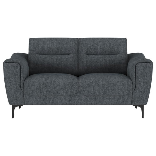 Nolan - Upholstered Sloped Track Arm Loveseat - Charcoal