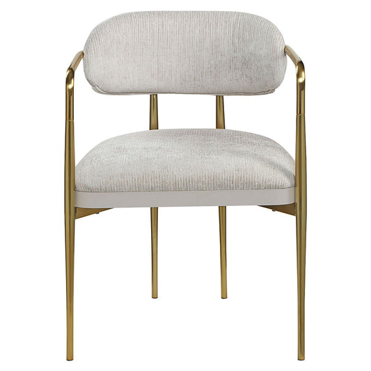 Zayn - Arm Chair Set of 2) - Beige Chenille & Gold