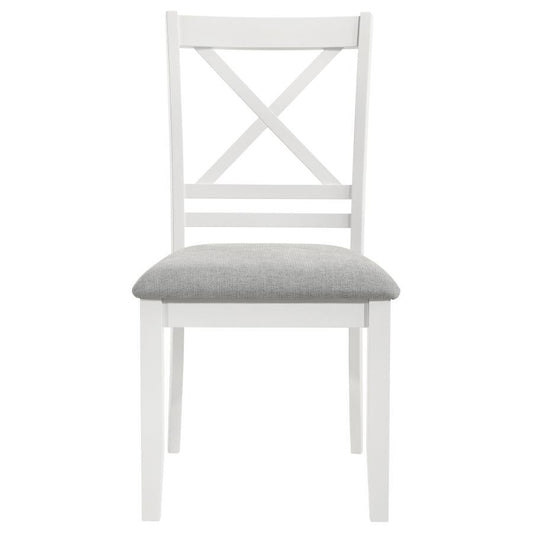 Hollis-Cross Back Wood Dining Side Chair (Set of 2) - White