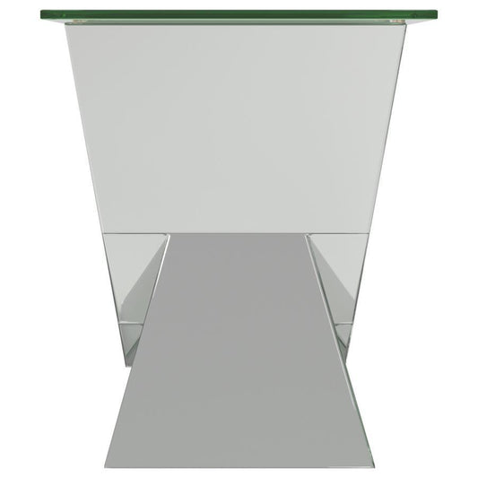 Taffeta - Glass Top Mirrored Acrylic Table