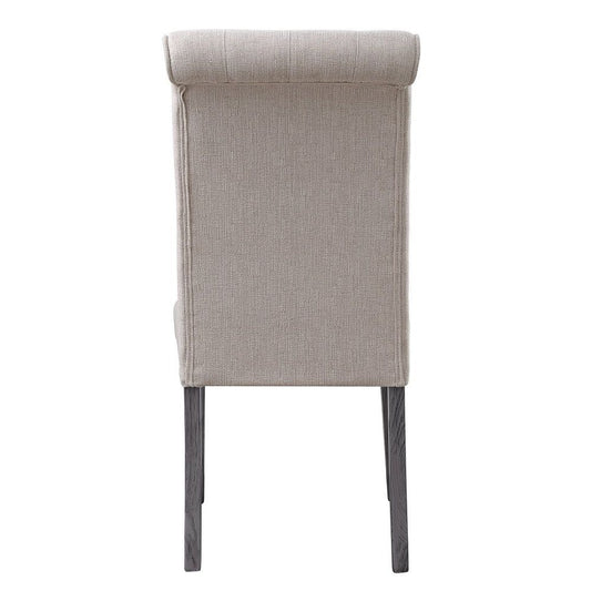 Yabeina - Side Chair (Set of 2) - Beige Linen & Gray