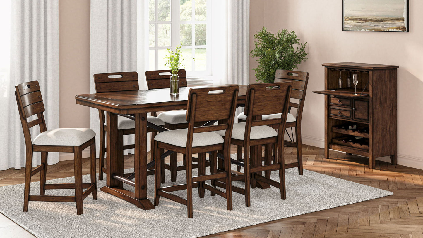 Danville - Tray Counter Chair (Set of 2) - Spice Brown / Pearl Silver