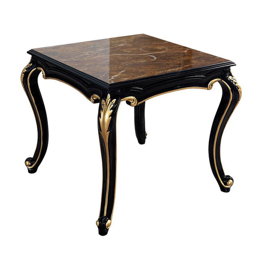 Betria - End Table - Engineered Stone Top, Gold & Black