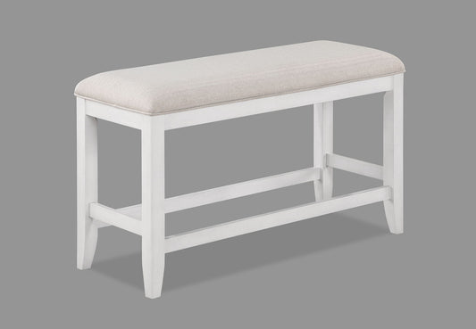 Wendy - Counter Height Bench - White / Beige