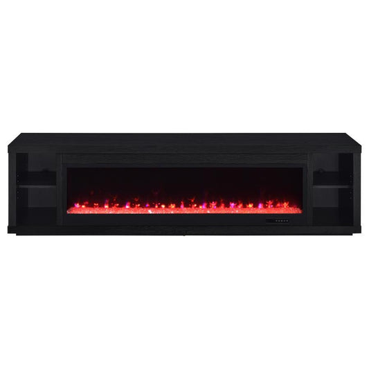 Deiter - 79" TV Stand Fireplace Media Console - Black