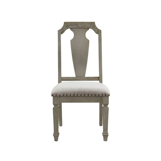 Zumala - Side Chair (Set of 2) - Beige Linen & Weathered Oak