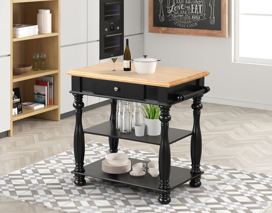 Avondale - Kitchen Island - Light Brown / Black