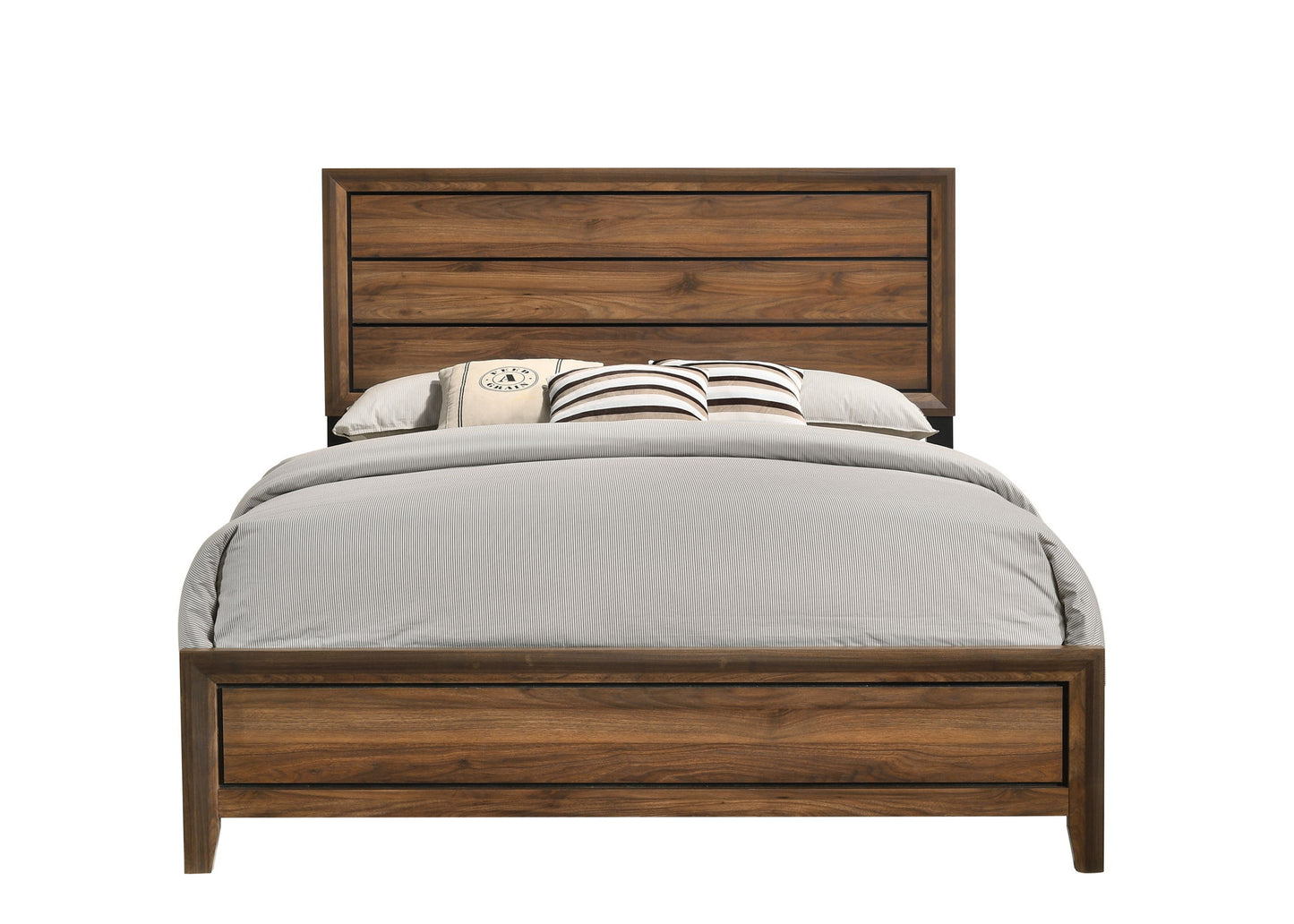 Kennedy - Queen Panel Bed In A Box With USB - Nutmeg
