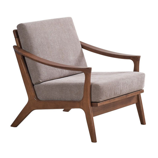 Lide - Accent Chair - Light Brown Fabric & Brown