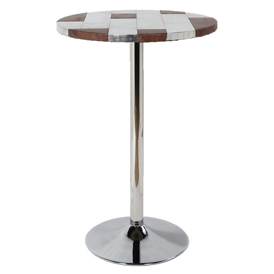Brancaster - Bar Table - Retro Brown Top Grain Leather & Aluminum
