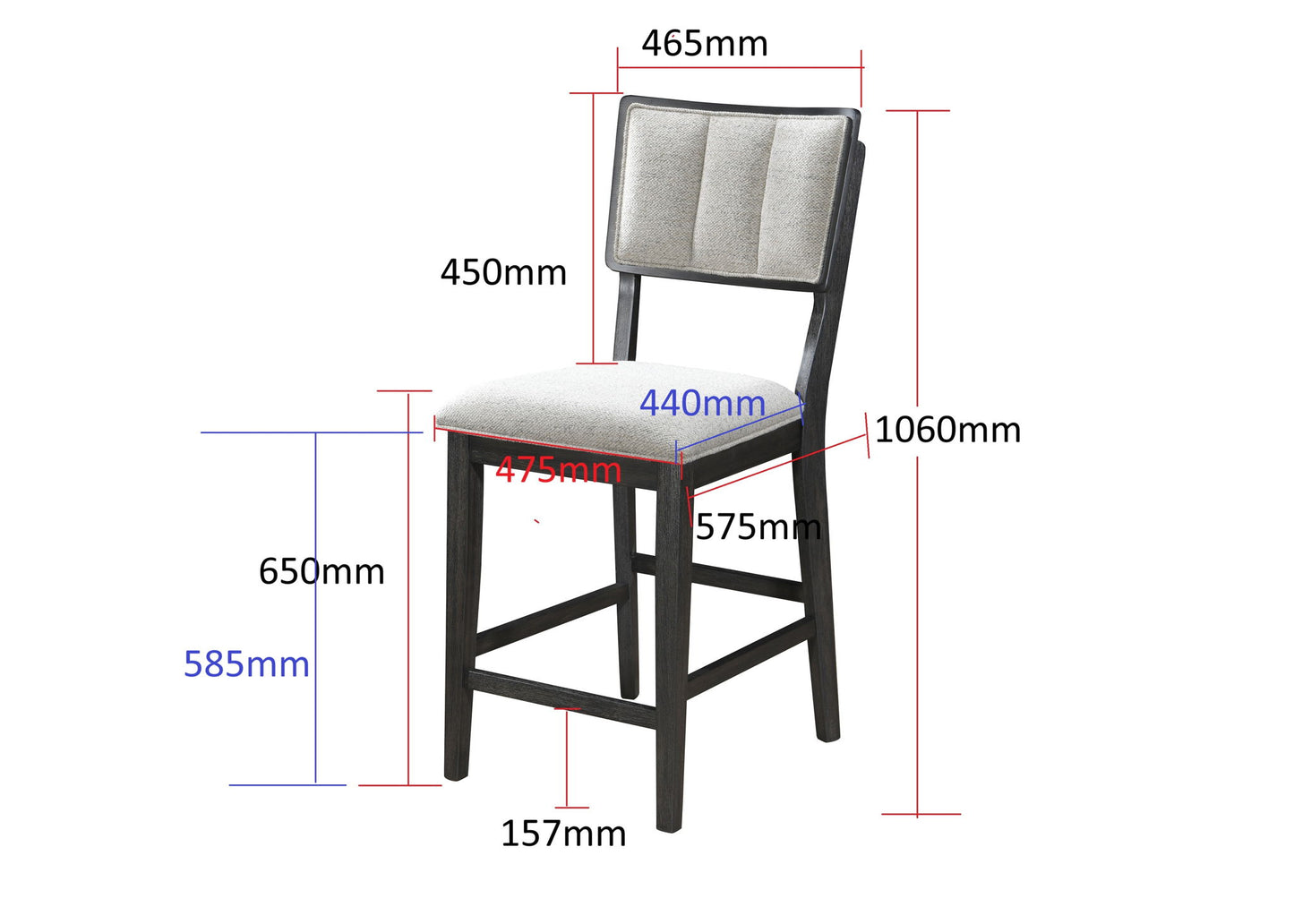 Cline - Counter Height Chair (Set of 2) - Charcoal / Gray