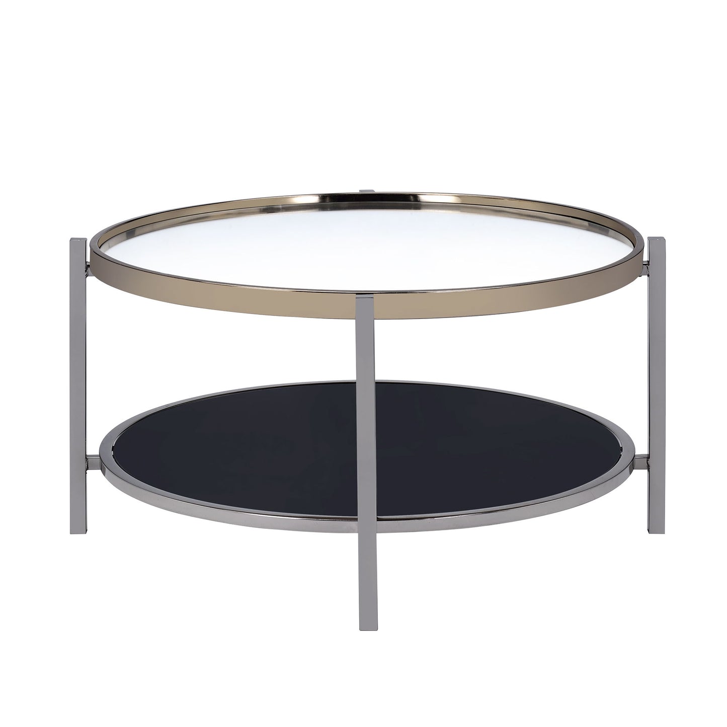Edith - Round Coffee Table - Dark Nickel