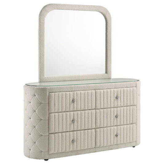 Sonya - 6-Drawer Upholstered Bedroom Dresser