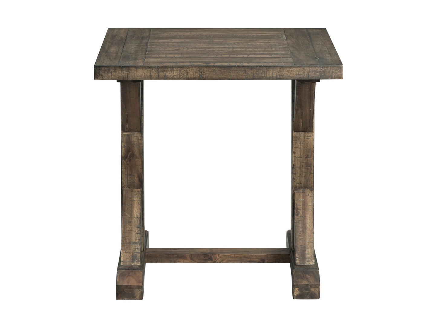 Finn - 3 Piece Accent Trestle Table Set-Coffee Table & Two End Tables - Dark Walnut
