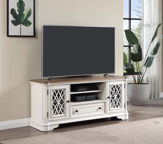 Florian - TV Stand - Oak & Antique White