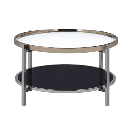 Edith - Round Coffee Table - Dark Nickel