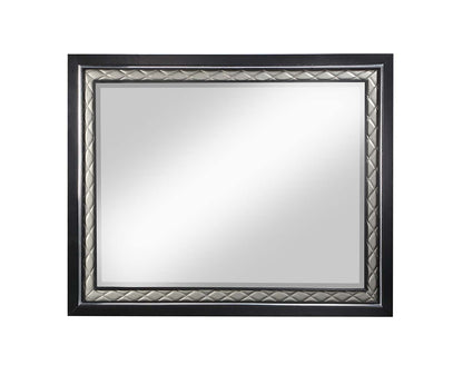 Nicola - Mirror - Silver Synthetic Leather & Black