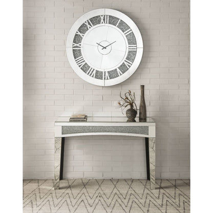 Noralie - 39" Wall Clock - Mirrored & Faux Diamonds