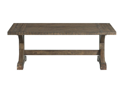 Finn - 3 Piece Accent Trestle Table Set-Coffee Table & Two End Tables - Dark Walnut