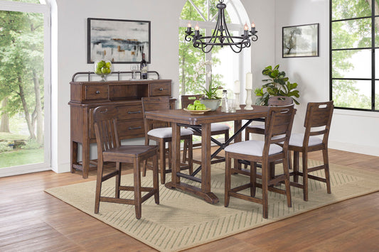 Danville - Slat Counter Chair (Set of 2) - Spice Brown
