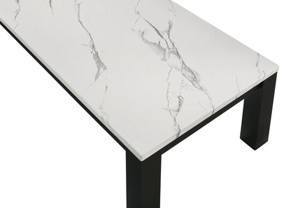 Ivy - 3 Piece Faux Marble White Cocktail Set - White / Black