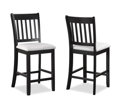 Salvador - 5 Piece Counter Height Set - Charcoal / White