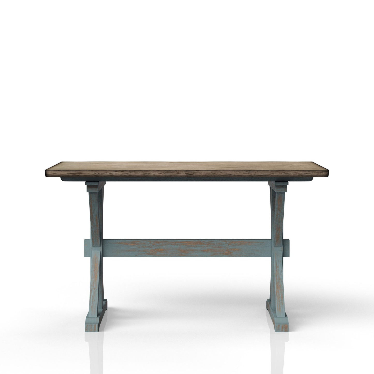 Summerville II - Counter Dining Table - Light Blue / Rustic