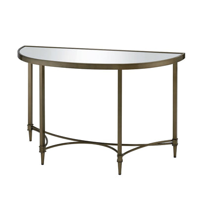 Aditya - Console Table With Mirror - Mirrored & Antique Brass