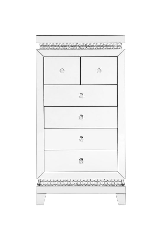 Lotus - Cabinet - Mirrored & Faux Crystals Inlay