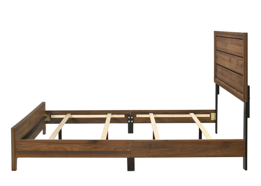 Kennedy - Queen Panel Bed In A Box With USB - Nutmeg