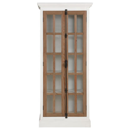 Tammi - 2 Door Wood Tall Cabinet - Distressed White And Brown