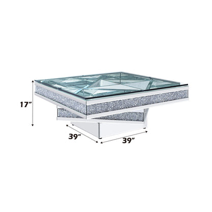 Noralie - Coffee Table - Mirrored & Faux Diamonds - 17"