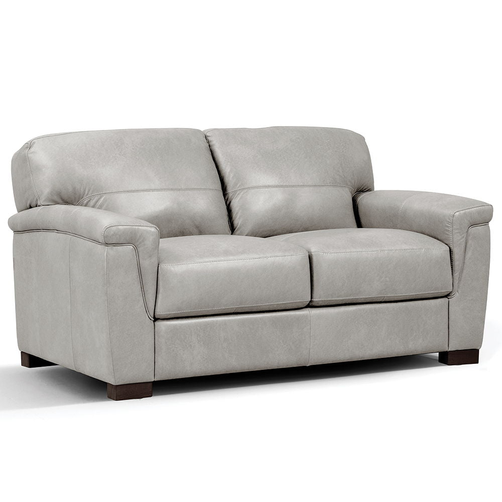 Cornelia - Loveseat - Pearl Gray Leather