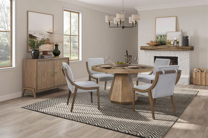 Elure - Round Dining Table With Lazy Susan - Latte