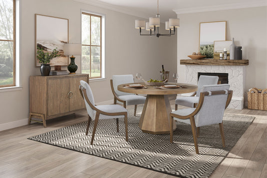 Elure - Round Dining Table With Lazy Susan - Latte