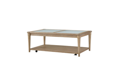Citrus Heights - Frosted Glass Top Cocktail Table With Casters - Sand