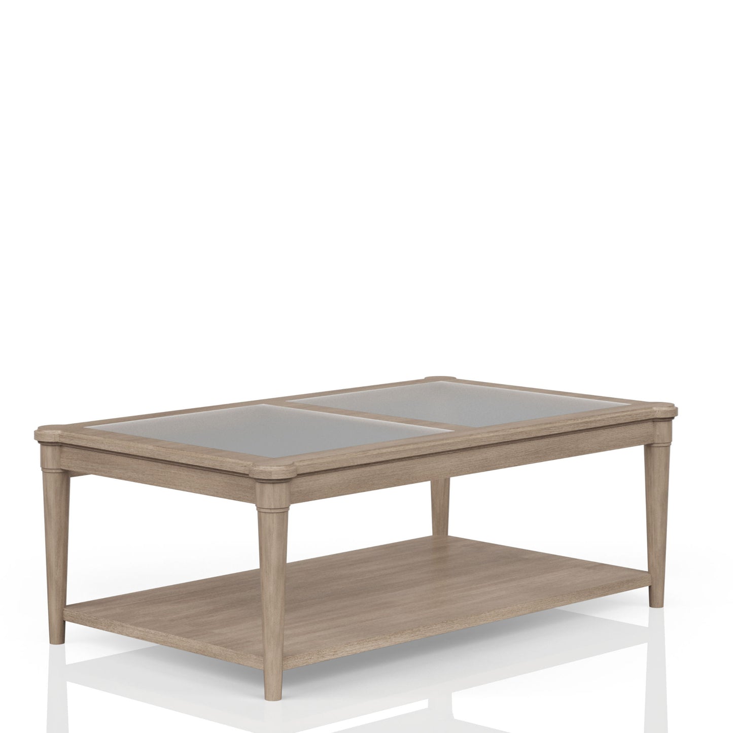 Citrus Heights - Frosted Glass Top Cocktail Table With Casters - Sand