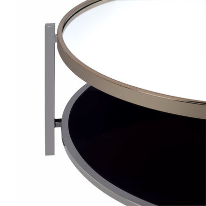 Edith - 2 Piece Occasional Table Set, Coffee Table & End Table - Dark Nickel