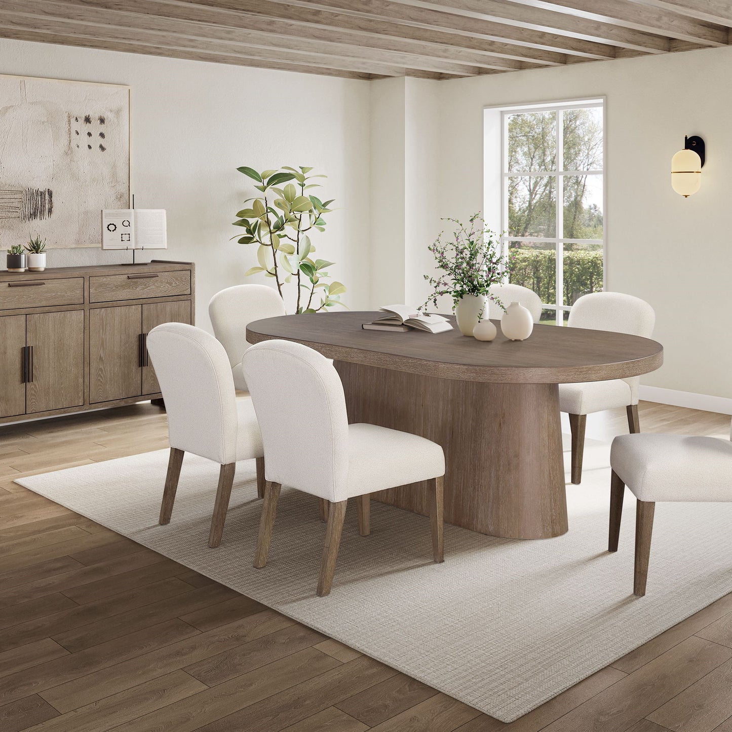 Trilogy - Oval Pedestal Dining Table - Cocoa