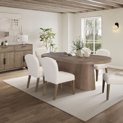 Trilogy - Oval Pedestal Dining Table - Cocoa