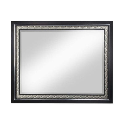 Nicola - Mirror - Silver Synthetic Leather & Black