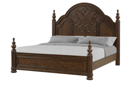 Tuscany - Queen Panel Bed - Warm Mahogany