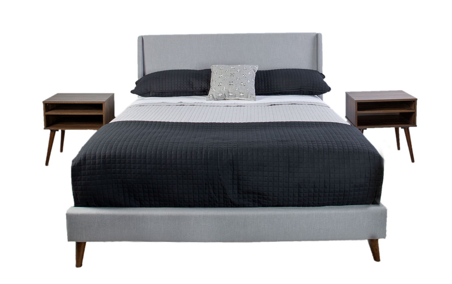 Maddison - Upholstered Bed In A Box With 2 Nightstands