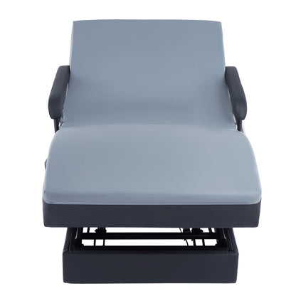 EZY Out II - Twin Hi-Lo Adjustable Bed With Mattress - Gray / Black